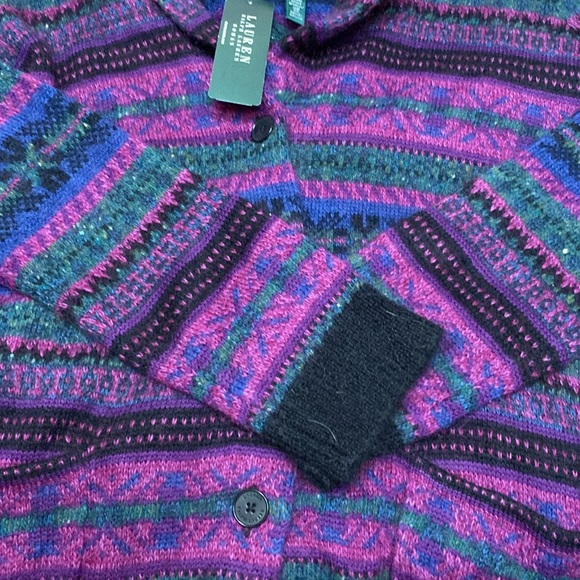 Ralph Lauren Aztec Fair Isle Shawl Collar Mid Length Cardigan Sweater - Picture 6 of 10